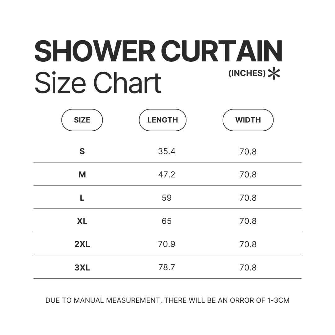Shower Curtain Size Chart - Cinnamoroll Store
