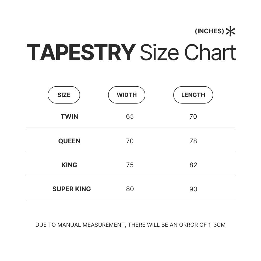 Tapestry Size Chart - Cinnamoroll Store