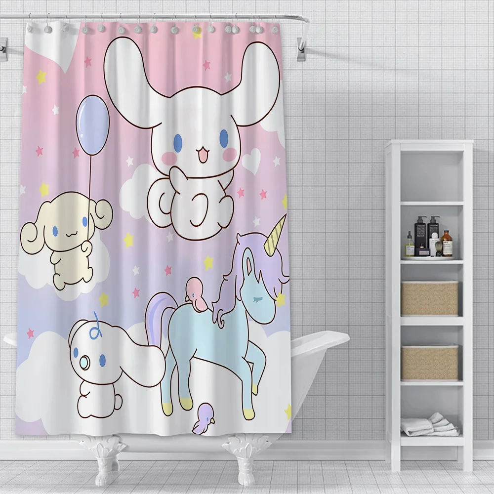 Cute Cinnamoroll Polyester Fabric Shower Curtain - Cinnamoroll Store